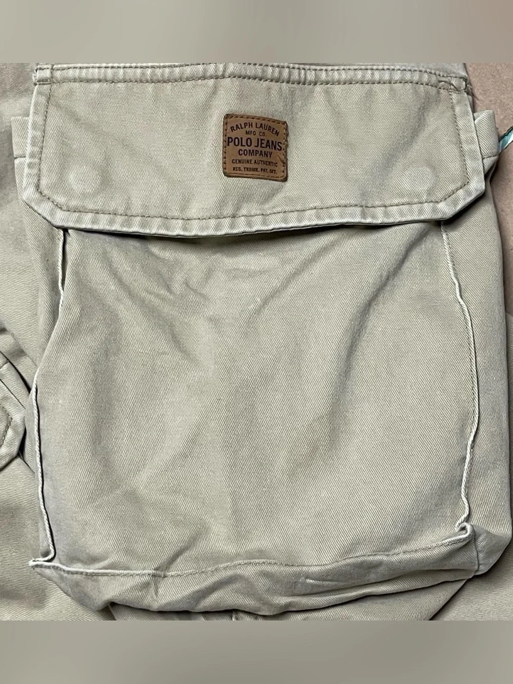 Vintage Polo Jeans Co Ralph Lauren Cargo Pants Men 40x30 Khaki Baggy Wide Leg